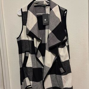 Black and White Plaid Women's Cardigan